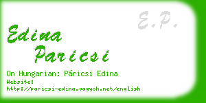 edina paricsi business card