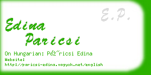 edina paricsi business card